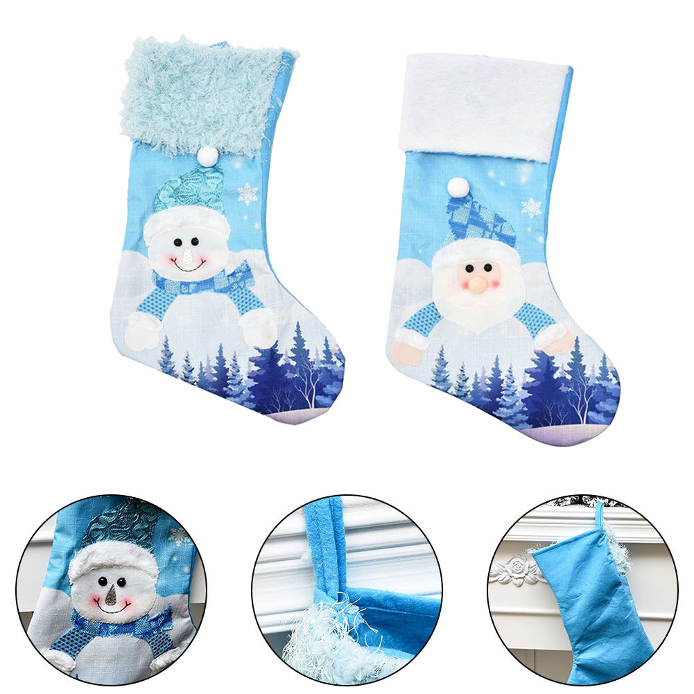 Large Blue Knitted Christmas S - огляд і ціна Christmas Stocking Hanging
