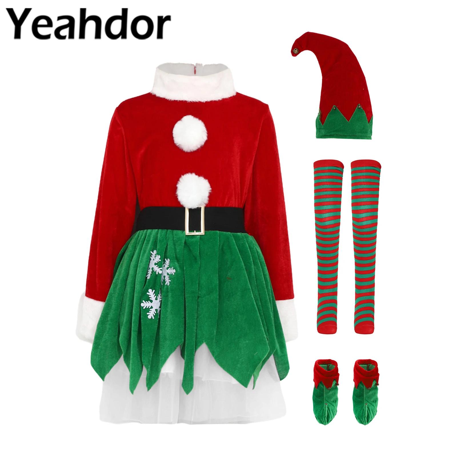 Kids Girls Xmas Christmas Elf  - огляд і ціна Elf Costume Christmas