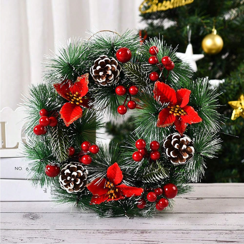 1Pc Christmas Wreath for Front - огляд і ціна Christmas Wreath Fake