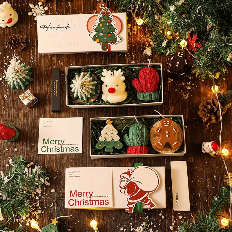 3Pcs Handmade Christmas Scente - огляд і ціна Holiday Candle Set