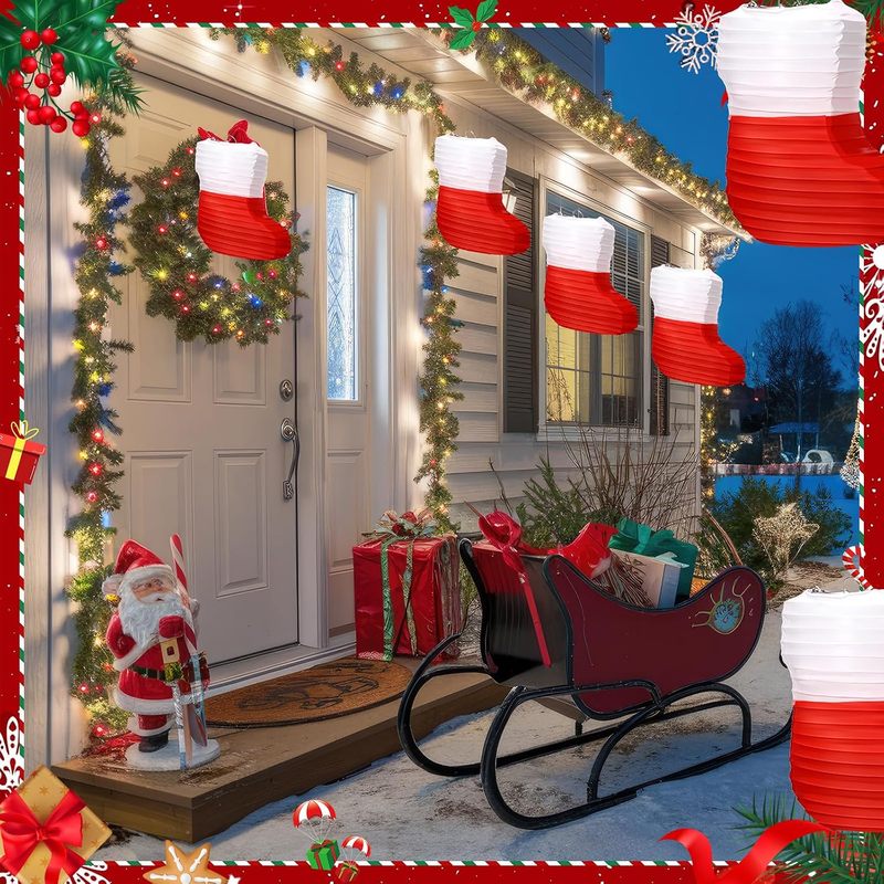 1 Pc Christmas Paper Lanterns  - огляд і ціна Christmas Stocking Hanging