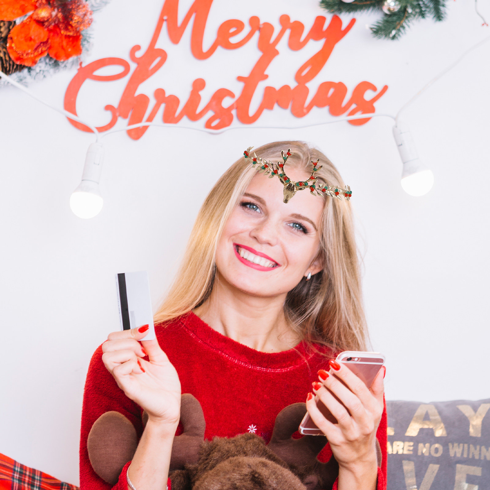 Christmas Reindeer Headband El - огляд і ціна Reindeer Antlers Headband