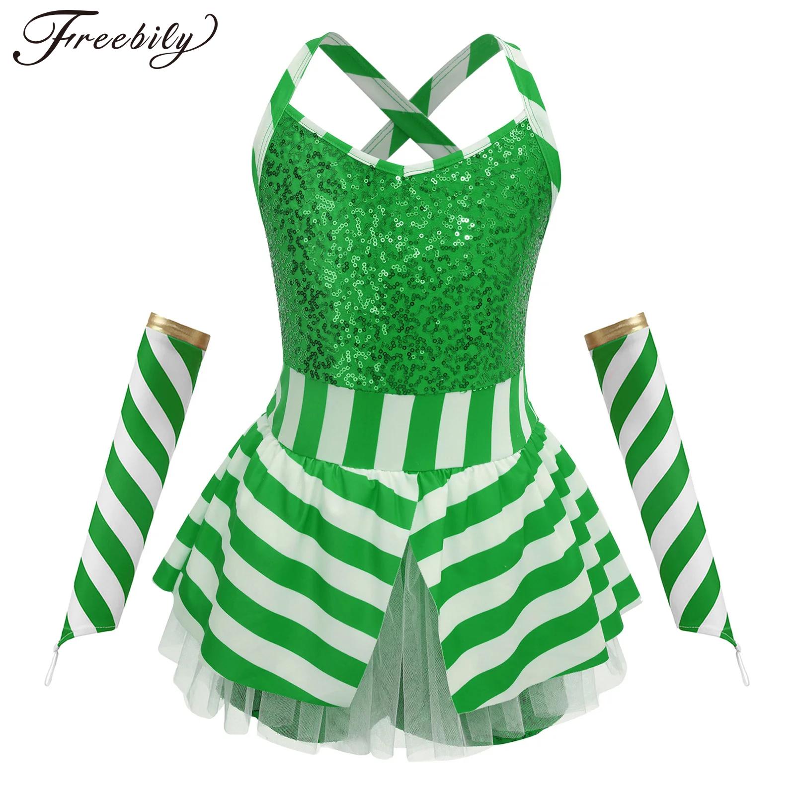 Girls Christmas Candy Cane Str - огляд і ціна Elf Costume Christmas