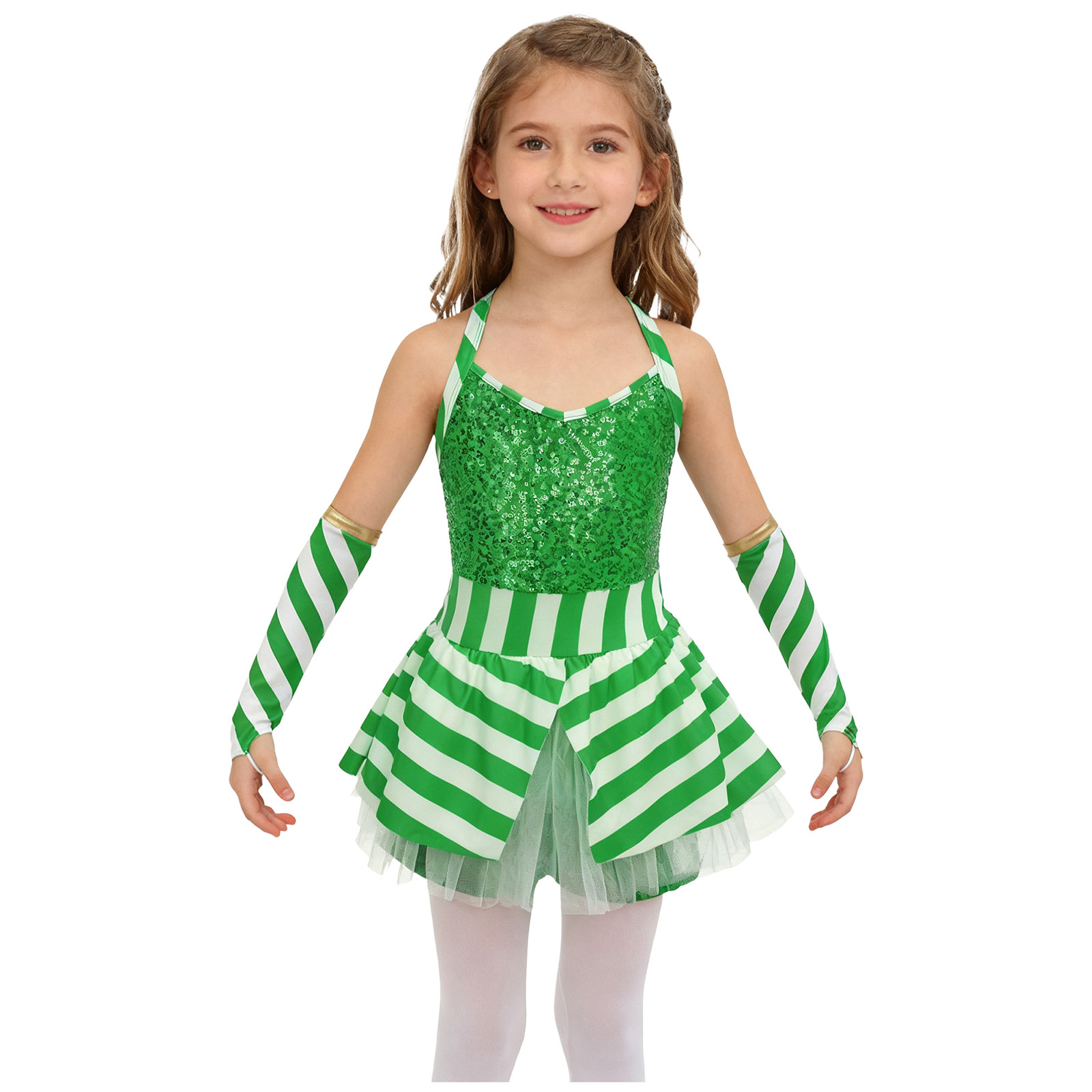 Girls Christmas Candy Cane Str - огляд і ціна Elf Costume Christmas