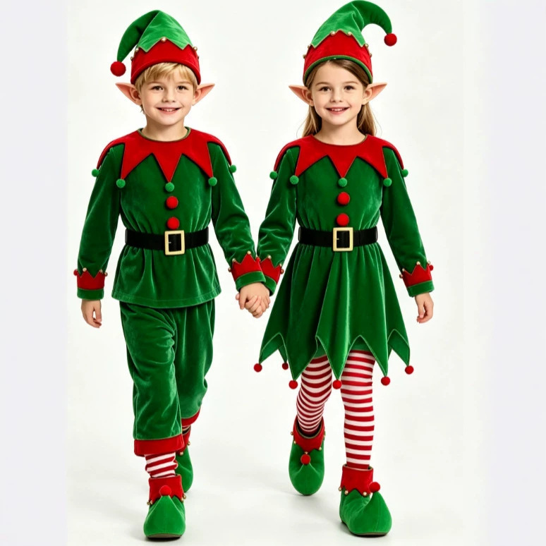 Christmas Boys and Girls Costu - огляд і ціна Elf Costume Christmas