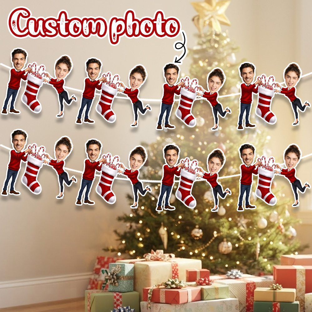 8/16/24PC Custom Photo Christm - огляд і ціна Christmas Stocking Hanging