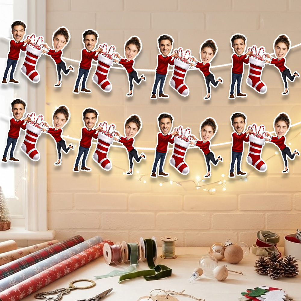 8/16/24PC Custom Photo Christm - огляд і ціна Christmas Stocking Hanging