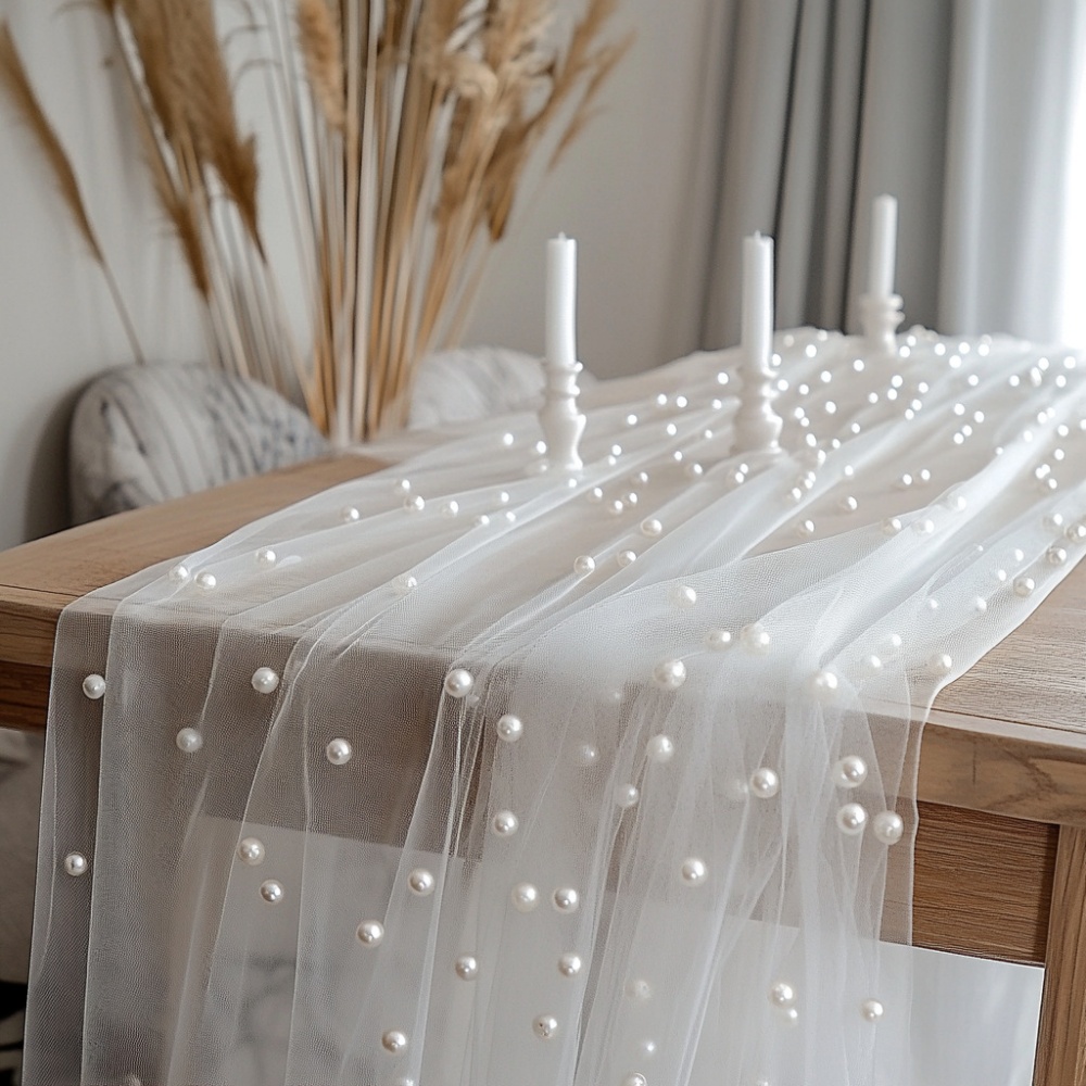 Pearl Chiffon Table Runner 80x - огляд і ціна Christmas Table Runner