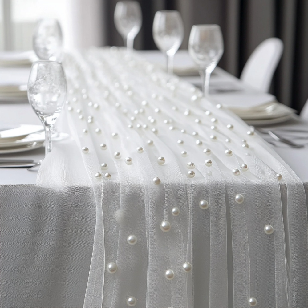 Pearl Chiffon Table Runner 80x - огляд і ціна Christmas Table Runner